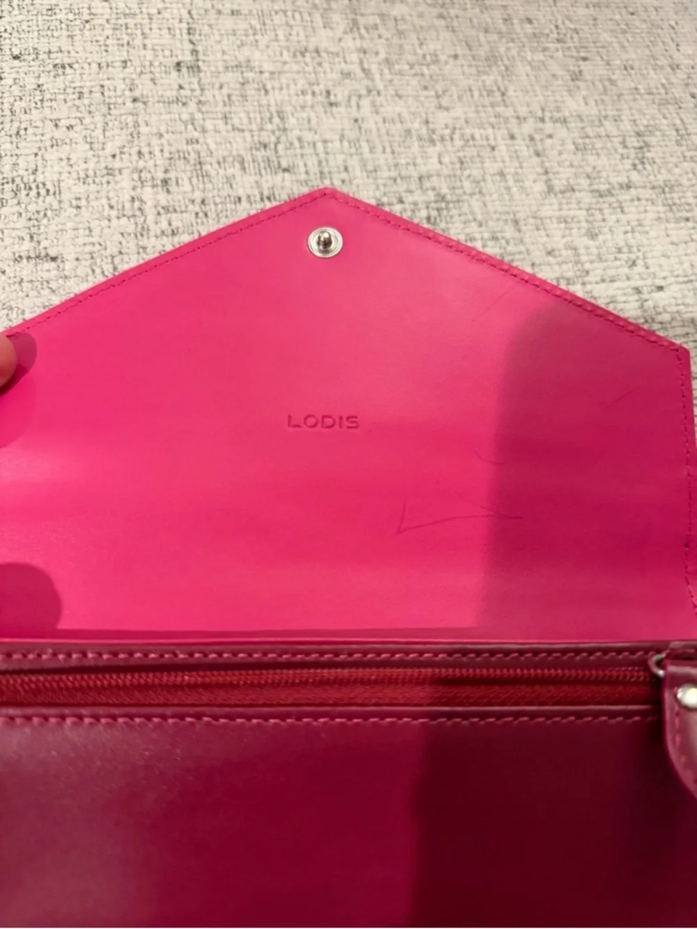 Lodis Burgundy Envelope Flap Wallet 7.5x4.5